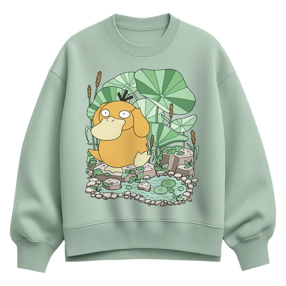 Pokémon - Psyduck Pond - Women's Oversized Fleece Crew Sweatshirt