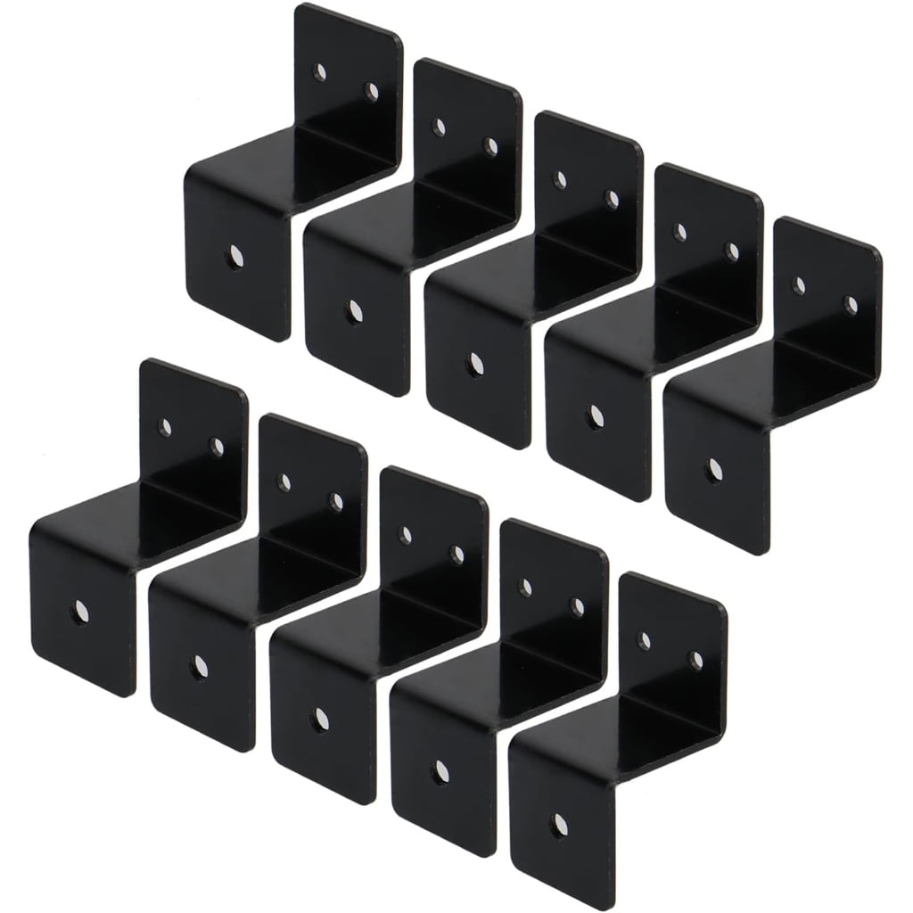 Z Shape Angles Brackets For Furniture Assembly Easy Installation Strong Steel Black Finish Modern Decors for Home