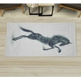 thumbnail image 1 of Horses Decorative Rug, Gallop Animal Motif Rearing up Blazing Devilish Moving Freely Theme, Quality Carpet for Bedroom Dorm and Living Room, 6 Sizes, Dark Indigo, by Ambesonne, 1 of 1