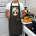 thumbnail image 4 of 2 Pack Adjustable Bib Apron with Cartoon Character Design 2 Pockets Black with Cheerful & Bow Perfect for Cooking & Chef Use for Men & Women, 4 of 6