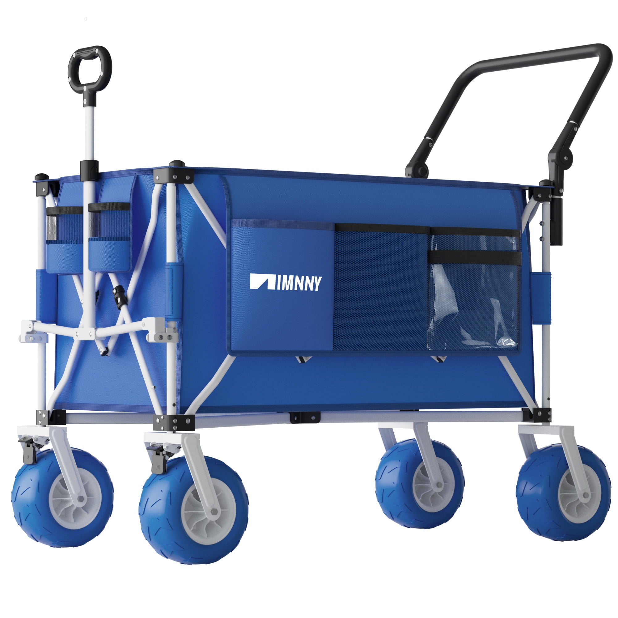 Foldable Beach Wagon with 9x4 All-Terrain Wheels 500 lbs Capacity 400L Storage Camping Cart