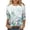 Army Green, variant on Enjoytime Womens Cute Floral Print Blouses Casual Crewneck Top 3/4 Sleeve Loose Tunic Plus Size Shirts for Women