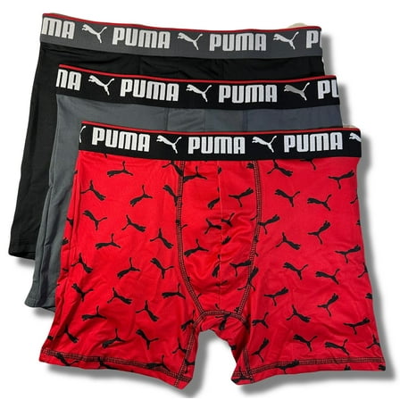 PUMA MEN'S 3 PACK - PHG 243 841 RED - LARGE - UNDERWEAR X3 BOXER BRIEF