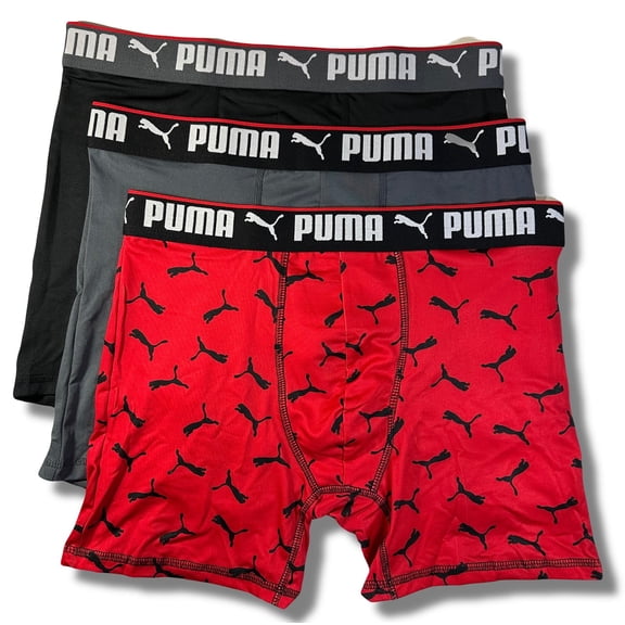 PUMA MEN'S 3 PACK - PHG 243 841 RED - XLARGE - UNDERWEAR X3 BOXER BRIEF
