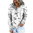 thumbnail image 2 of SELONE Hoodies for Women Pullover Hooded Neck Sweatshirts Long Sleeve Blouses Fashionable Striped Button Pullover Tops with Pocket Regular Fit Tees Tops Hip Fall Y2k Clothes, 2 of 6