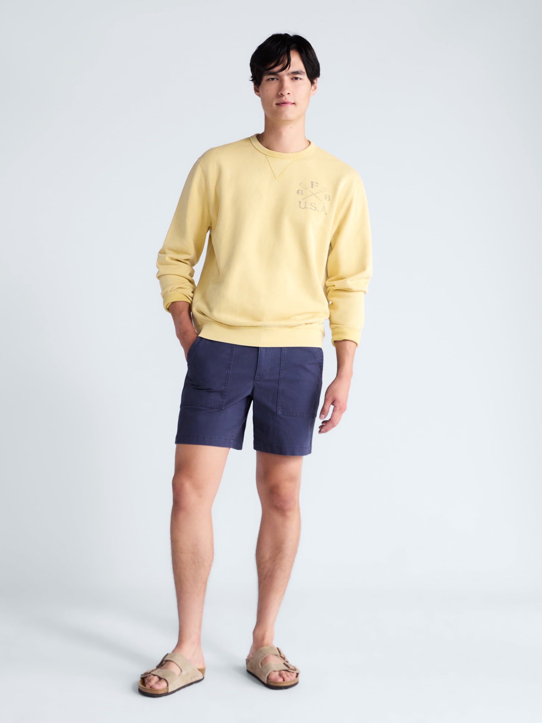 Free Assembly Men's Graphic Cotton Sweatshirt with Long Sleeves, Sizes S-3XL