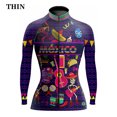 thumbnail image 3 of Jersey de ciclismo de manga larga para mujer, nuevo estilo de México, ropa de equipo de polar fino e invernal para primavera y otoño, maillot de ciclismo para mujeres, 3 of 5