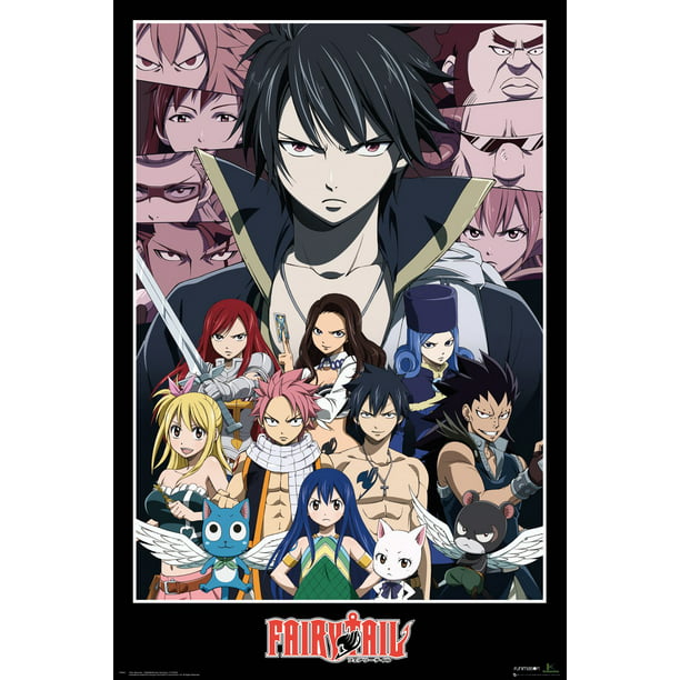 Fairy Tail Tv Show Poster All Characters Montage Size 24 X 36 Clear Poster Hanger Walmart Com Walmart Com
