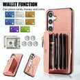 thumbnail image 6 of Allytechgroup Cell Phone Bag Case for Galaxy S24, Crossbody Strap Lanyard Cards Holder Shockproof Zipper Pocket Wallet Case Cover for Samsung Galaxy S24, Rosegold, 6 of 10