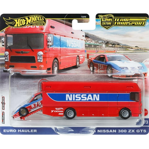 Hot Wheels Team Transport Truck & Race Car, Gift for Racing Collectors