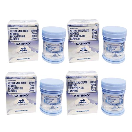 4 Jars Katinko SOFT WHITE Ointment Counterirritant Neck and Chest Rub, 30g