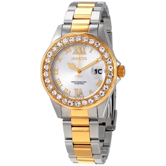 Invicta Women's Pro Diver' Quartz Stainless Steel Casual Watch, Color:Two Tone (Model: 20215)