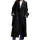 thumbnail image 2 of Abrigo de Invierno de Lana Cruzado para Mujer, Larga, Solapa, Midi, Tipo Gabardina, con Cinturón Negro M, 2 of 10