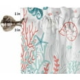 thumbnail image 5 of Kitchen Curtains Set, Teal Red Coastal Kitchen Curtains and Valances Set, Nautical Summer Beach Sea Turtle Coral Rod Pocket Tier Curtains 24 Inch Length for Cafe/Bedroom Windows, 5 of 6