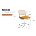 thumbnail image 5 of Set of 2 Orange Velvet & Rattan Dining Chairs with Chrome Legs - Mid-Century Modern Accent, 5 of 10
