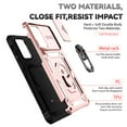 thumbnail image 2 of Heavy Duty Armor Case for Samsung Galaxy A52 5G, Rugged PC Soft TPU Military Grade Shockproof Metal Magnetic Car Mount Shockproof Cover with Camera Lens Sliding Ring Holder Bracket Case,Rosegold, 2 of 8