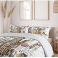 thumbnail image 6 of Ambesonne Watercolor Duvet Cover Sets, Street Town Sketch, 2-King, Sand Brown and White, 6 of 7