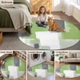 thumbnail image 5 of Round Rugs 3.3Ft, Sage Green Gray Round Area Rug Washable Indoor Throw Carpet, Abstract Oil Painting Geometric Modern Soft Non Slip Circle Rug for Laundry Room Patio Home Decor Aesthetic, 5 of 8