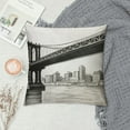 thumbnail image 2 of Heduofu New York Throw Pillow Cushion Cover, Digital Drawn Brooklyn Bridge Unusual Graffiti Style Old Urban Cityscape Print, Decorative Square Accent Pillow Case, Brown White, 2 of 5