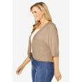 thumbnail image 3 of Woman Within Plus Size Rib Trim Cardigan Shrug Sweater, 3 of 6