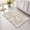 Beige, variant on Black Fronds Non Slip Bathroom Mat, Black Slate Leaf Plant Canvas Weave Texture Absorbent Bath Mat Rubber Backed Quick Dry Doormat Fit Under Door for Bathtub Shower Sink Kitchen 18"x30"