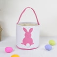 thumbnail image 2 of Billuyoard Bolsa de conejito de gran capacidad, cesta de Pascua resistente al desgaste, cubos de vacaciones presentes, patrones surtidos, bolsas Almacenamiento y organización del hogar cola rosa, 2 of 6