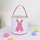 thumbnail image 4 of Ounissouiy Bolsa de conejito Canasta de Pascua Conveniencia Cubos de vacaciones Suministros para niños Patrones surtidos decorativos Bolsas con Almacenamiento y organización del hogar cola rosa, 4 of 6