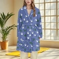 thumbnail image 2 of Tnhcen Women's Plush Robe Animal Print Robe Long Fleece Robe Cozy Loungewear Soft Bathrobe without Hood Sizes M-3XL, 2 of 3