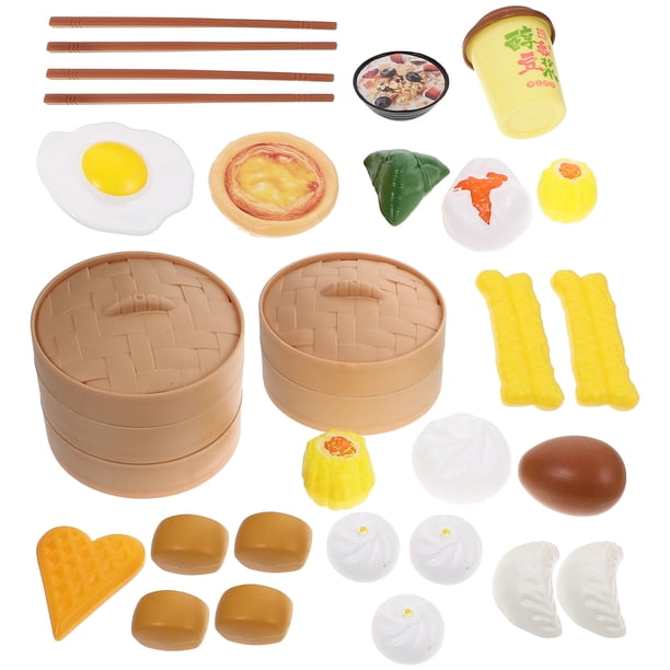 29 piezas/2 juegos de juguetes de cocina para niños, divertidos bollos al vapor falsos, juguetes de cocina para niñas y niños (coloridos)