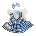 thumbnail image 2 of 3 piezas de ropa para muñecas pequeñas de 20 cm, trajes para muñecas de niña, falda de muñeca de peluche de moda, tocado de manga corta para muñecas Azul, 2 of 5