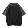 thumbnail image 3 of Birdeem Chemises pour Hommes Col Rond Chandail Patch Couleur Manches Courtes Haut Chemise Manches Courtes Col Rond Haut/chemise, 3 of 9