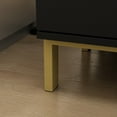 thumbnail image 4 of OXYLIFE Nightstand Set of 2 Bedside, End Side Table with 2 Drawers & Gold Metal Legs for Bedroom, Black, 4 of 12