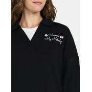 Kuromi and My Melody Women's Graphic Sweatshirt with Long Sleeves, Sizes XXS-XXL