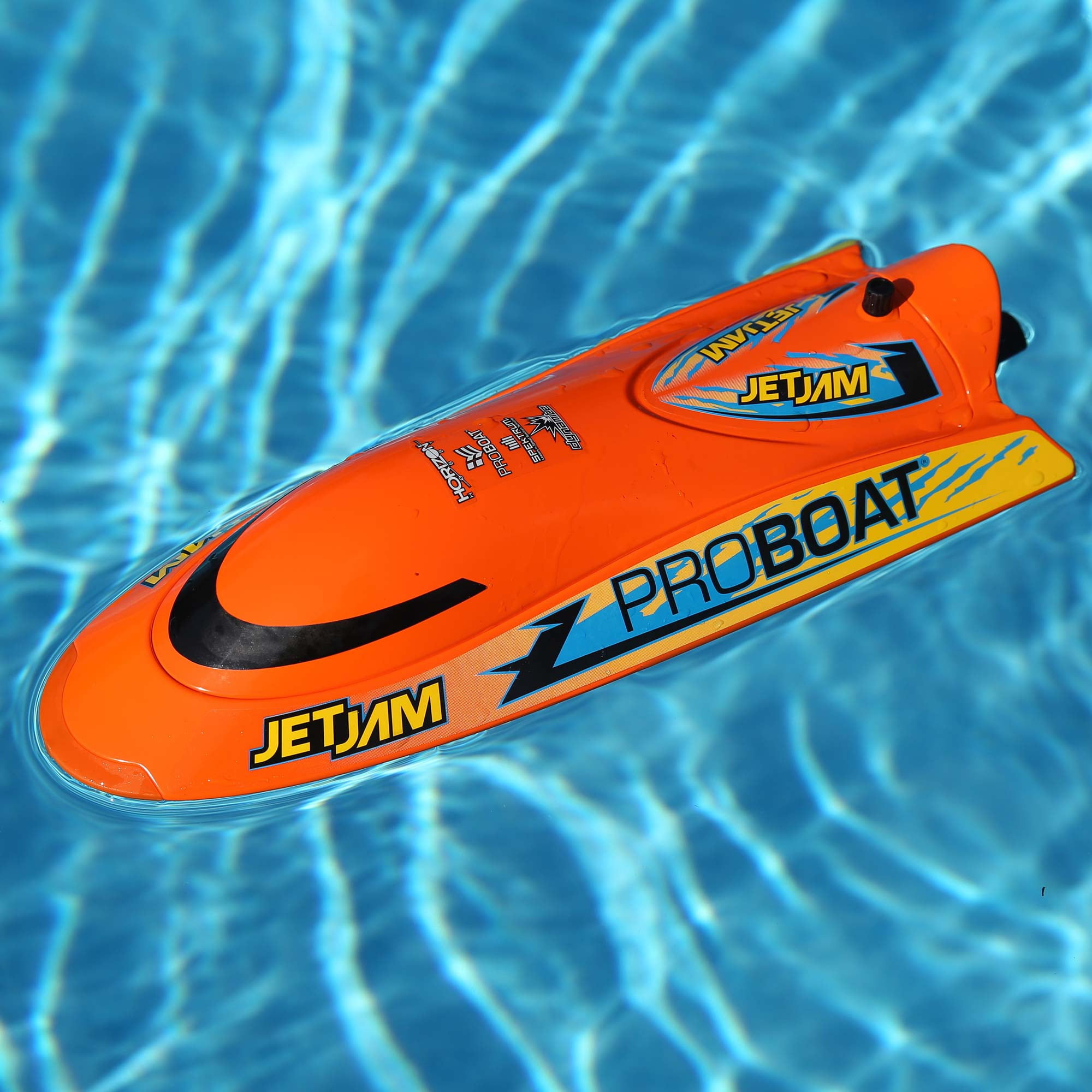 Pro Boat RC Jet Jam V2 12" Self-Righting Pool Racer Brushed RTR Batteries for Transmitter Not Included  Orange PRB08031V2T1 Boats RTR Electric