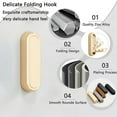 thumbnail image 3 of Taotanxi Foldable Invisible Hook Zinc Alloy Bathroom Wall Hook Retractable for Closet Scarf Hat Robe Key Purse Bag Folding Hooks Minimalist Style (Black), 3 of 7