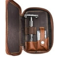 thumbnail image 1 of SAFETY RAZOR GIFT SET - PARKER 22R, BLADES & GENUINE LEATHER DOUBLE EDGE ZIPPERED CASE, 1 of 5