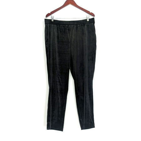 Velvet Pull - Dennis Basso Women's Pants Sz L Stretch Velvet Pull On Black A301322
