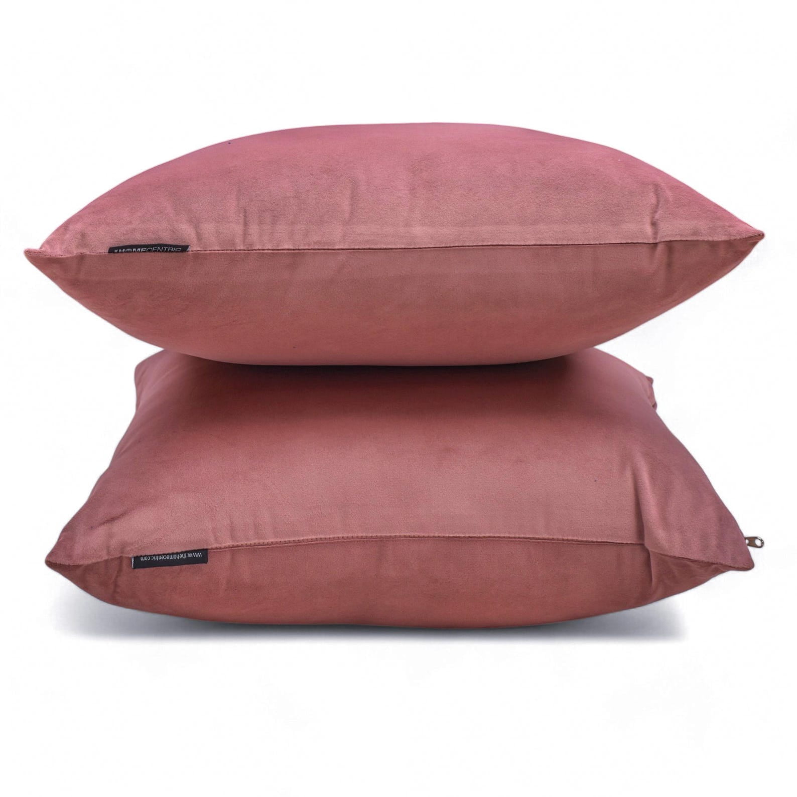 Blush Pink Decorative Throw Pillow Covers 20"x20" | Pack of 2 Modern Plain Velvet Cushion Cover | Solid Color Pillowcases for Couch, Sofa Bedroom & Living Room, Modern Home Décor - Blush Pink Velvet