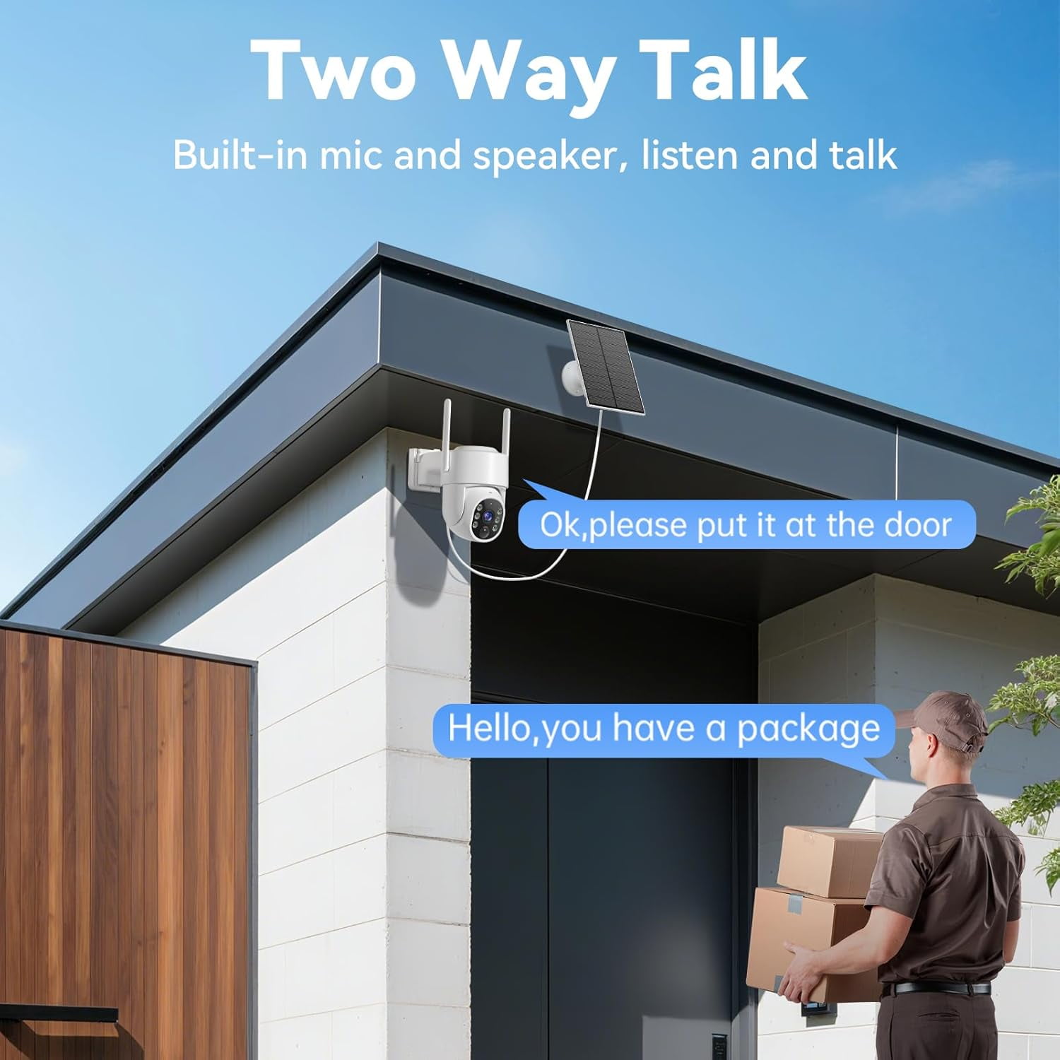 4G LTE Cellular Solar Security Camera, No WiFi Solar Powered Security Camera Outdoor, 360° Live View, 2K Color Night Vision, PIR Motion Detection, 2 Way Talk, Built in SIM Card
