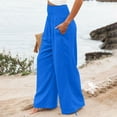thumbnail image 5 of Ashirexll Wide Leg Pants Woman, High Waisted Pants for Women, Summer Women's High Waist and Elastic Waistband Casual Pants Comfortable Wide Leg Pants with Pockets, 5 of 7