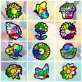 thumbnail image 1 of Juego de 24 pegatinas atrapasoles de papel con efecto de vidrieras de girasol para ventanas, para puertas de interior, 1 of 8