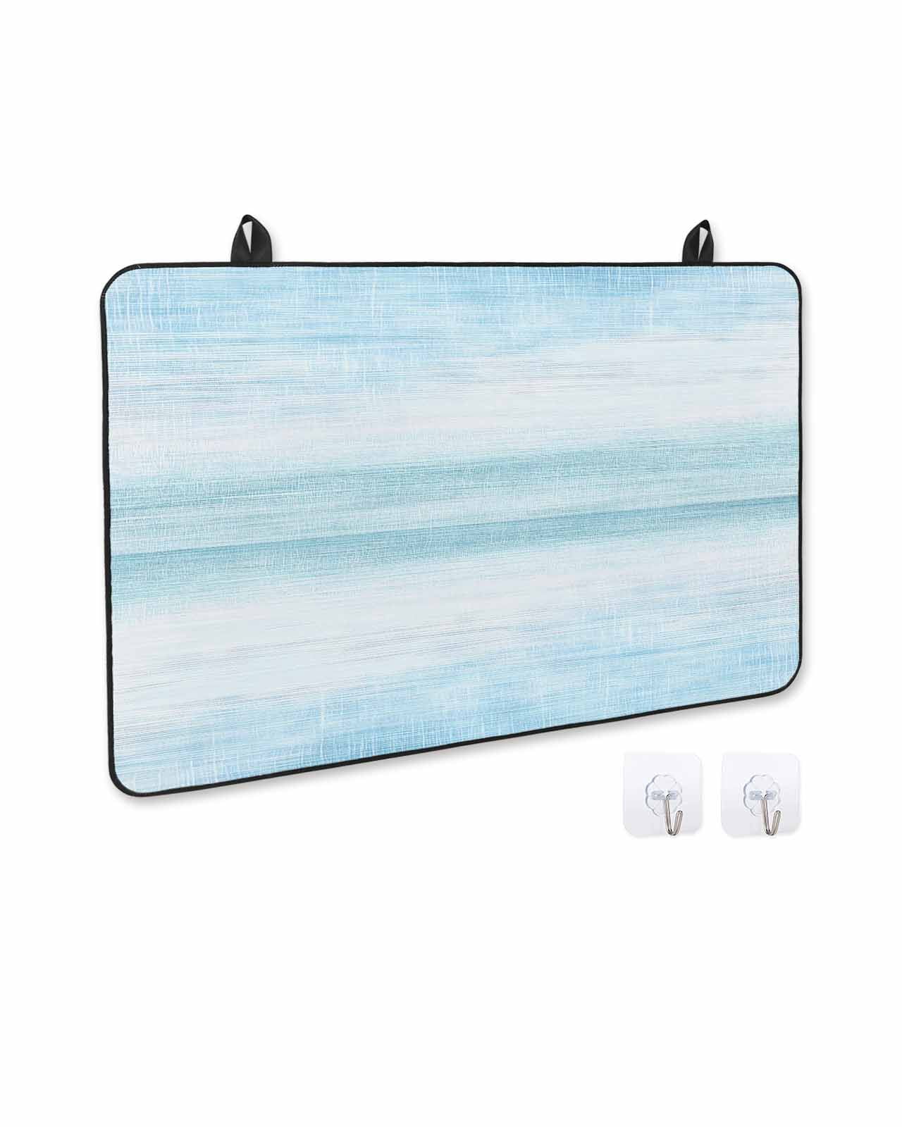 nqOlkjepod Large Induction Cooktop Protector Mat 36"x21", Gradient Aqua Blue Stove Top Covers for Electric Stove, Modern Rustic Minimalist Pastel Solid Stove Burner Cover Mats, Glass Top Stove Cover