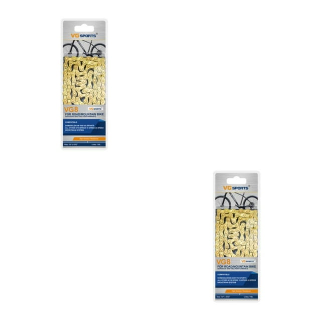 maskred Carbon Steel Easy To Install Wide Compatibility Bike Chain For Mountain And Road Bikes Stylish gold 8 Speed 2Set