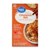 Great Value Cinnamon Roll Instant Oatmeal, 1.51 oz, 10 Packets