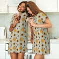 thumbnail image 4 of Rateoe Fall Thanksgiving Day Print Women’s Nightdress – Cozy Cotton Short-sleeved Sleep Shirt, Loose-Fit Sleepwear, Perfect for Relaxing and Sleeping, 4 of 6