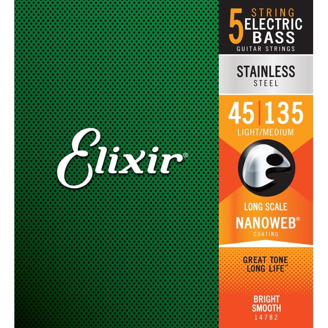 Strings Bass Elixir Nanoweb 5-String Light/Medium Long Scale