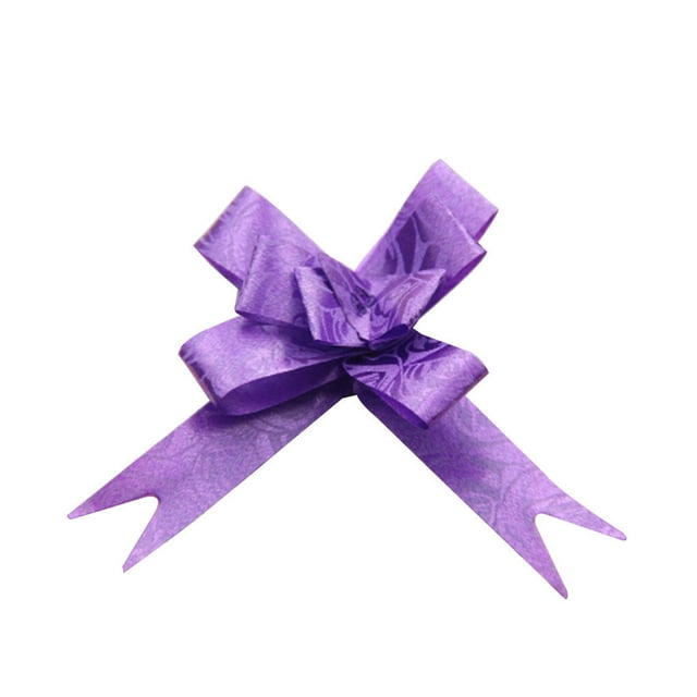 kurtrusly 200 Pieces Christmas Gift Packing Pull Bow Ribbons Present Wrapping Decoration Decor Party Supplies Easy to Assemble Fashionable Dark Purple Rose