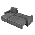 thumbnail image 4 of L Shaped Convertible Sleeper Sofa Bed, 90" Sectional Couch for Living Room, Pull Out Bed, Reversible Chaise with Storage, Removable& Washable Beige Corduroy Covers (Gray), 4 of 10