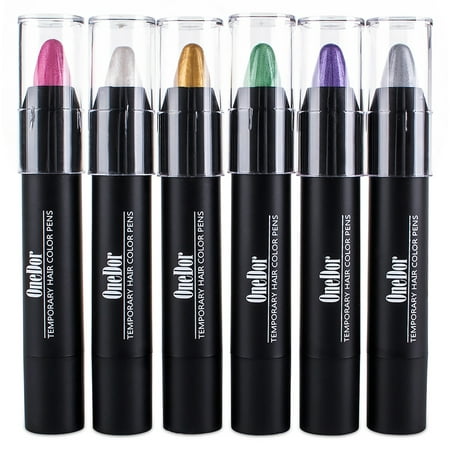 onedor professional waxy hair chalk pens temporary hair color dye touch up 6 colors hair - Hair Color Pen onedor professional waxy hair chalk pens temporary hair color dye touch up 6 colors hair - Hair Color Pen