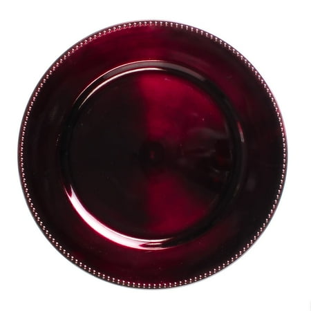 

Richland Beaded Charger Plate 13\ Burgundy Set of 12